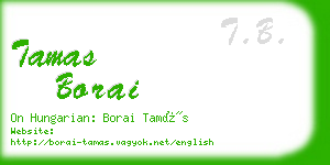 tamas borai business card